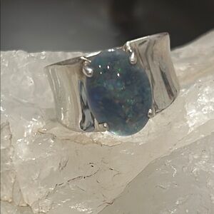 Elegant Silver Opal Ring